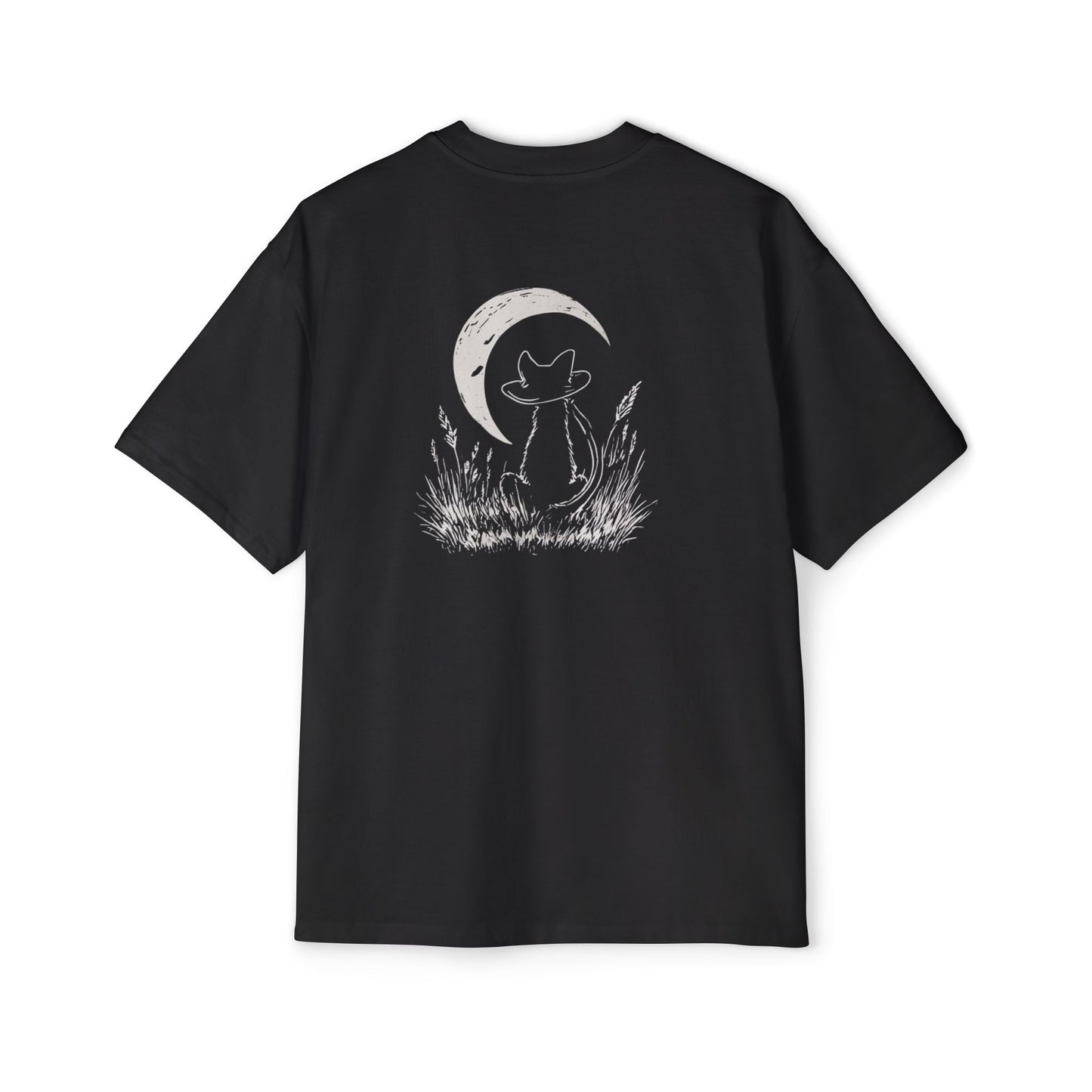 Moonlit Cat Heavy Oversized Tee