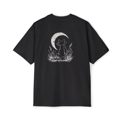 Moonlit Cat Heavy Oversized Tee