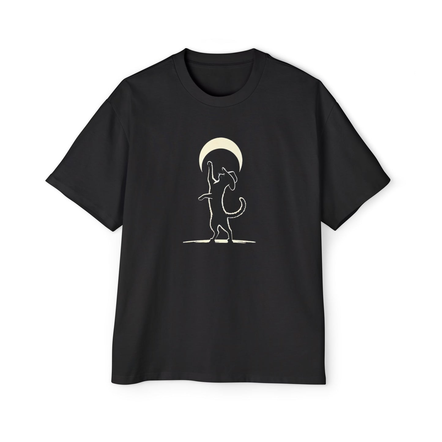 Moonlit Cat Heavy Oversized Tee