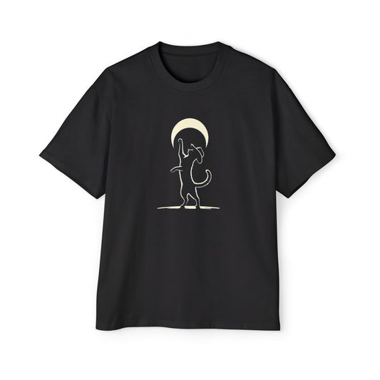 Moonlit Cat Heavy Oversized Tee